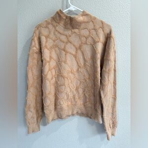 Mystree sweater soft beige fuzzy sweater.  Size medium